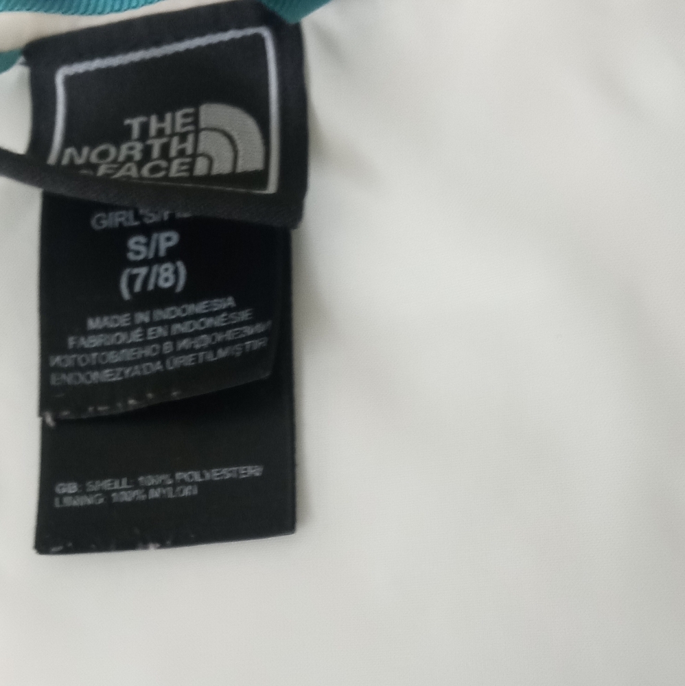 The North Face Hyvent Girl's ColorBlock Green/Ocean Foam Blue/ Jacket -SZ: 7/8 - Picture 4 of 16
